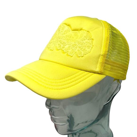 FA Fucking Awesome Yellow Mesh Snapback Trucker Hat - Picture 1 of 8